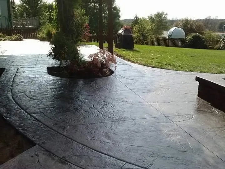 Decorative stamped concrete patio in Kansas City, MO